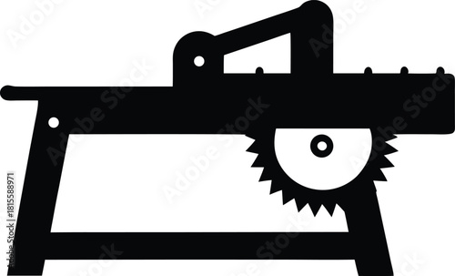 Table Saw Silhouette – Woodworking Machine Vector Icon
