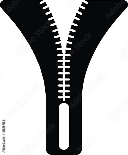 Zipper Silhouette – Fashion Accessory Vector Design