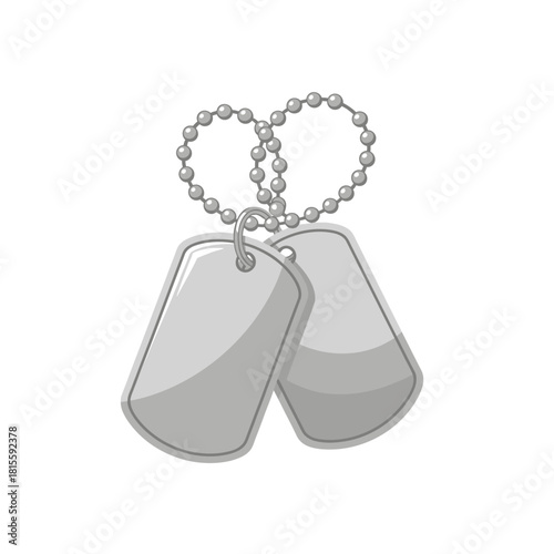 Minimalist Military Dog Tags Vector | Flat Design Army ID Necklace Illustration
