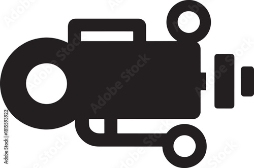 Vector cartoon illustration set of transportation vehicles including truck, car, and tractor icons for cargo and delivery services
