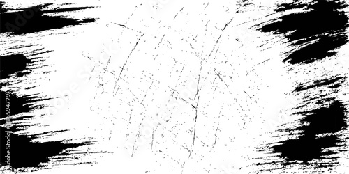 Abstract black and white grunge texture background with dirty ink paint splatter design