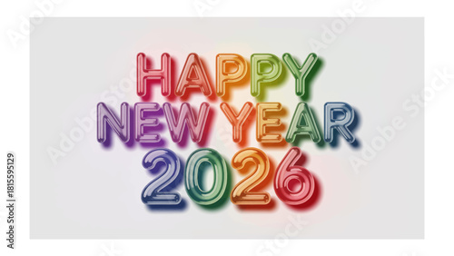 Happy New Year 2026 Celebration: A vibrant and colorful design, celebrating the arrival of the year 2026, creating a festive atmosphere for the new year.