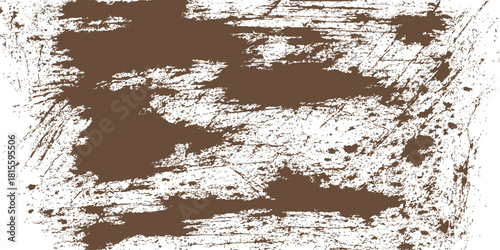 Vintage brown coffee beans pattern on a rough grunge textured metal surface background