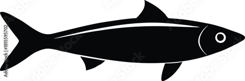 Simple silhouette of a sardine or herring fish