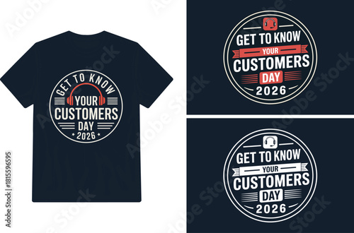 Black t shirt mockup featuring a vintage customer appreciation day design