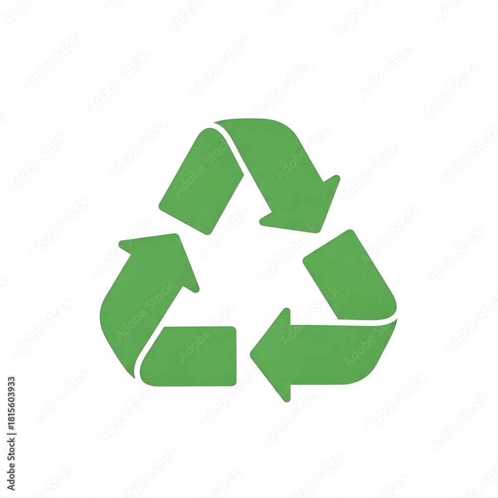 Obraz premium Green Recycling Symbol - Eco-Friendly Waste Management and Sustainability.