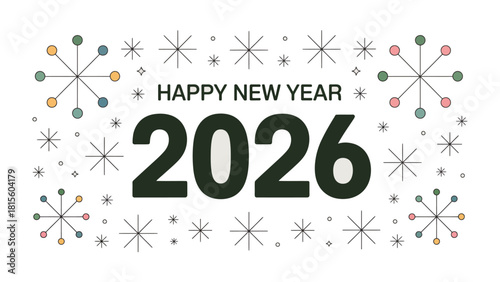 New Year Celebration 2026: Festive greeting celebrating the dawn of 2026, complete with a celebratory message and ornate details, heralding a year of promise and fresh beginnings.