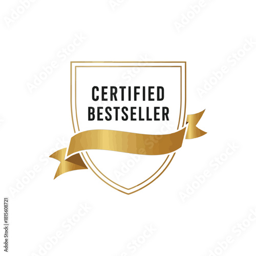 Luxury certified bestseller gold badge for e-commerce marketing