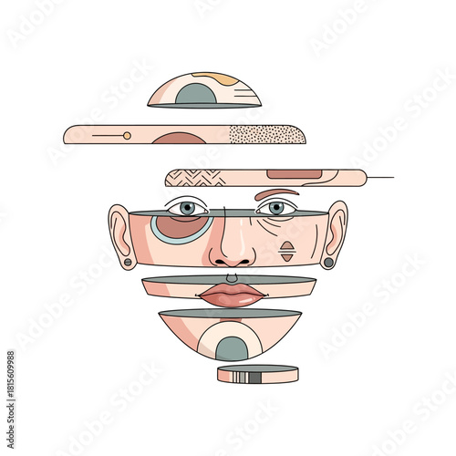 Fragmented Portrait: A Deconstructed Exploration of Identity and Human Form art