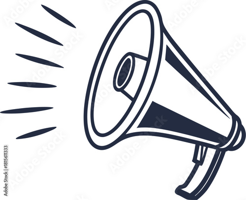 vector megaphone icon on white background