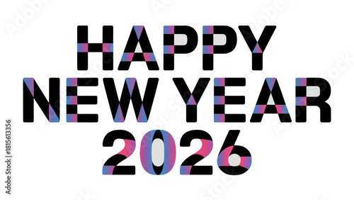 New Year 2026 Celebration: A vibrant and modern design proclaims Happy New Year 2026, setting a festive tone for the upcoming year's celebration, with a contemporary graphic approach.