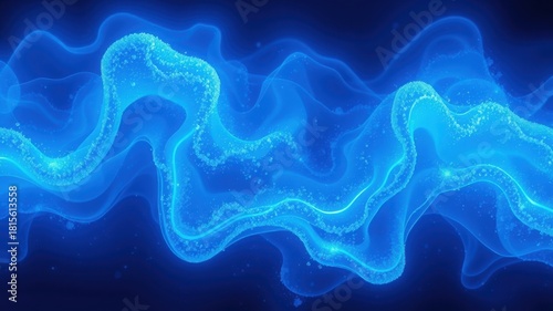 Abstract Blue Wave - Dynamic Energy and Fluid Motion.