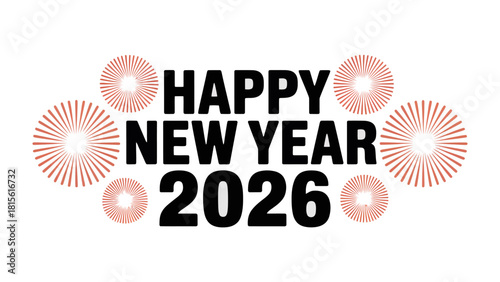 New Year's Celebration: A festive illustration for the New Year, incorporating elements of a joyous celebration with vibrant fireworks. 