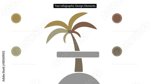 Creative Tree Diagram for Presentation Editable with Circular Text Holders