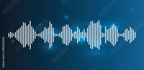 audio wave pattern vector graphic equalizer sound frequency wave abstract background dark blue