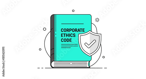 Corporate Ethics Code Book Icon Compliance, Values, and Business Integrity Concept