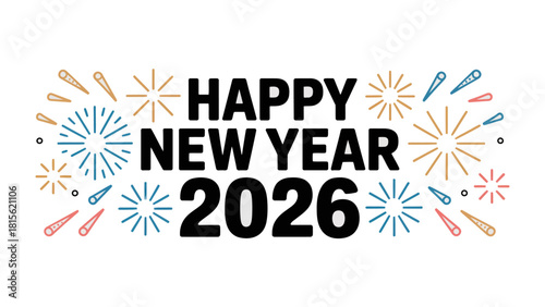 New Year's Celebration for 2026: A vibrant and colorful illustration conveys the excitement and anticipation of the upcoming year, accompanied by a joyous message to welcome the new beginning.