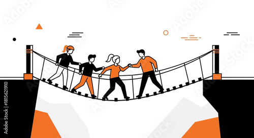 Bridging the Gap Teamwork and Support in Crossing a Chasm Together