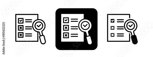 Evaluation Solid color and black line drawing vector illustration set