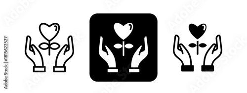 Gratitude Solid color and black line drawing vector illustration set