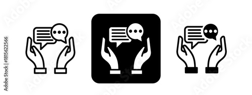 Communication Solid color and black line drawing vector illustration set