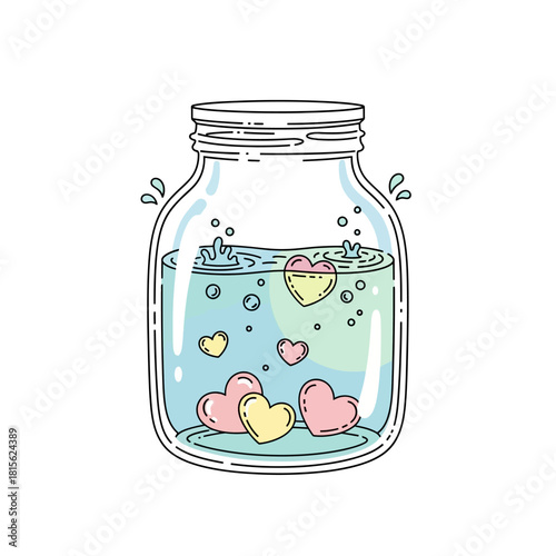 Heartfelt concoction in a jar, a delightful blend of affection and whimsy within sealed glass