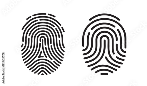 fingerprint scanning icon sets _Fingerprint scanning icon sign vector