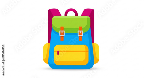 Vibrant and Playful Backpack Ready for School Adventures, Perfect for Back-to-School Campaigns and Educational Resources, Cheerful Design for Kids