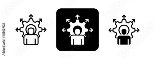 Capacity Solid color and black line drawing vector illustration set