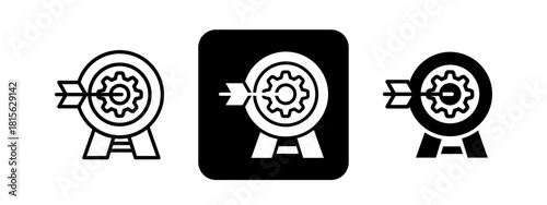 Effectiveness Solid color and black line drawing vector illustration set