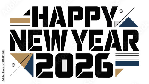 New Year 2026: An elegant greeting celebrates the start of a New Year, with vibrant design elements creating a celebratory atmosphere and signifying new beginnings. 