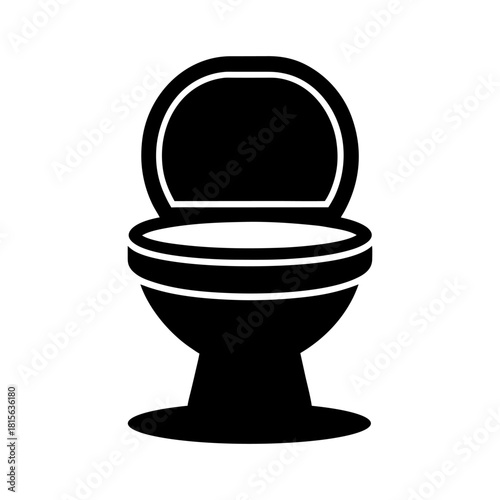 Basic Toilet Symbol Black Vector on White Background.