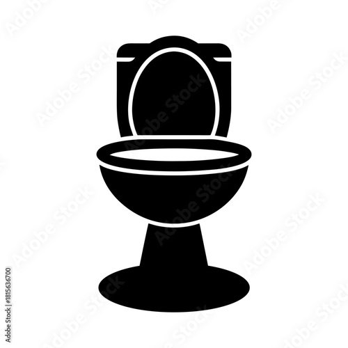 Simple Toilet Bowl Symbol Clean Vector Design.