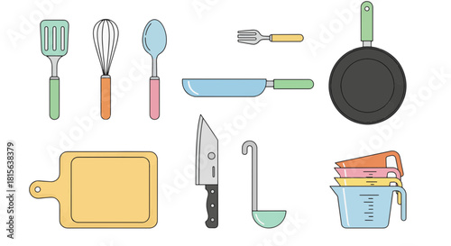 set of kitchen utensils