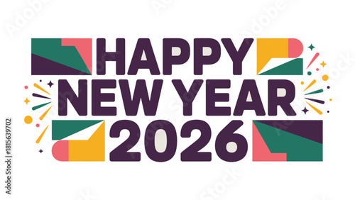 Cheerful New Year 2026 Celebration: Capturing the vibrant spirit of a new year, with a festive illustration bursting with energy, perfect for spreading joy and wishes for the upcoming year.