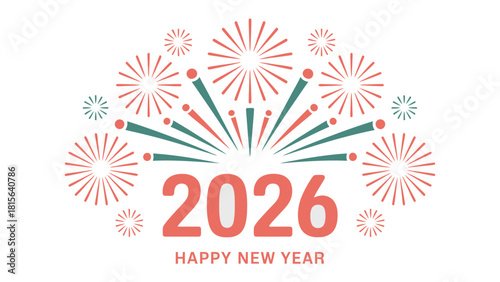 Happy New Year 2026: A festive graphic celebrates the start of 2026 with a vibrant burst of fireworks, conveying hope and joy for the coming year.