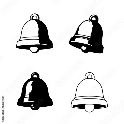 Shiny silver metal hotel service bell isolated on a white background for reception and concierge assistance with a 3d chrome ring icon design
