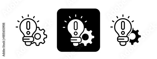 Disruptive Innovation Solid color and black line drawing vector illustration set