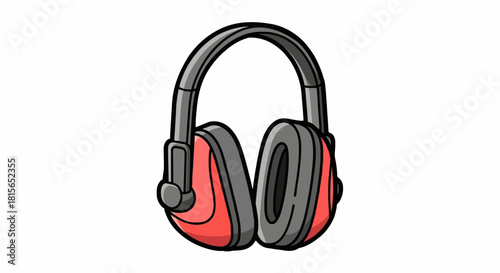 Protective earmuffs cartoon icon, flat modern vector