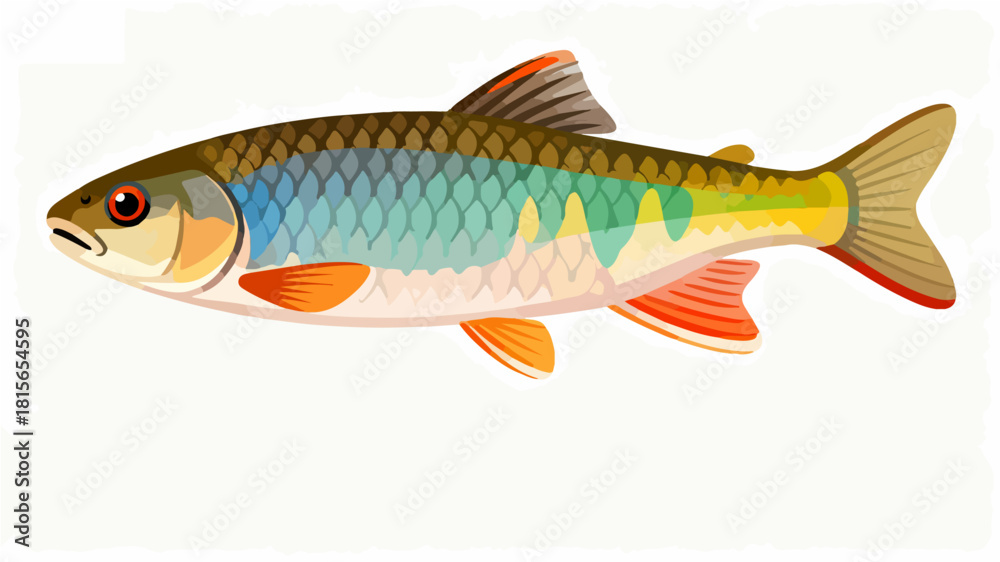 Fototapeta premium Fish illustration vector diagram