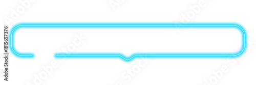Rectangle message box chat frame neon cyan glow effect speech bubble