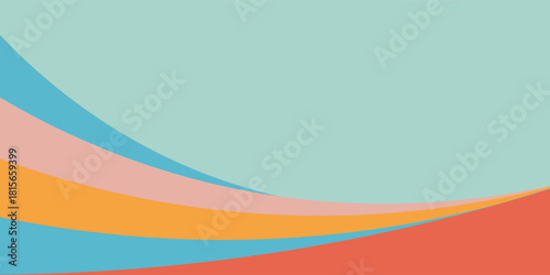 Abstract beach scene with layered waves, sunset, and bold hello summer text. Perfect for summer headers, banner backgrounds, seasonal promos, or modern beach-themed designs.