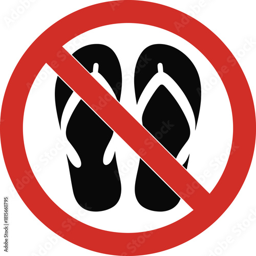 No flip-flops allowed warning sign indicating restricted access