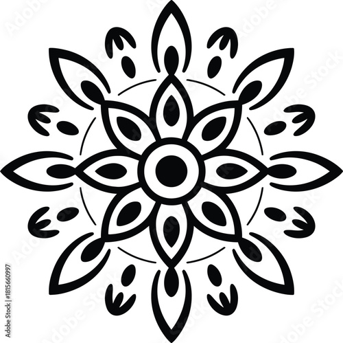 Ornate floral mandala pattern vector graphic decorative design art