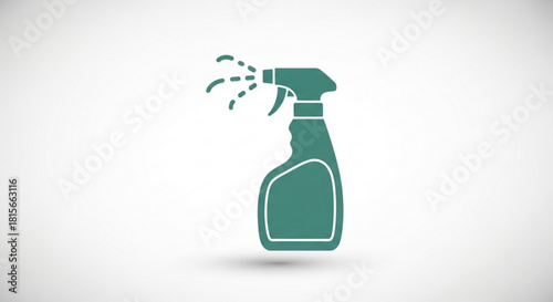 A simple graphic illustration of a spray bottle dispensing liquid, symbolizing cleaning, hygiene, and various household or personal care