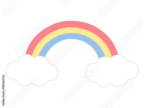 シンプルで可愛いカラフルな虹のイラスト