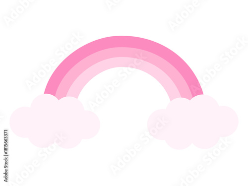 シンプルで可愛いピンク系の虹のイラスト