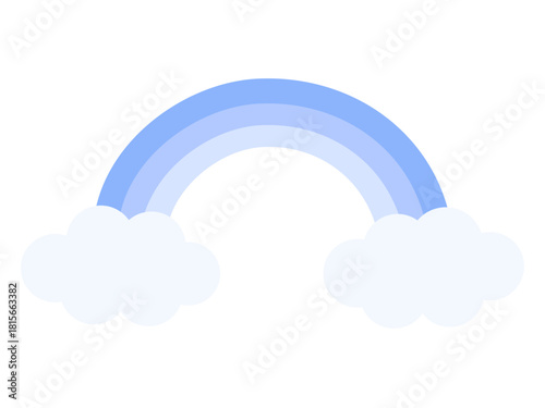 シンプルで可愛い水色系の虹のイラスト