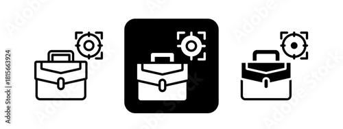 Target Solid color and black line drawing vector illustration set