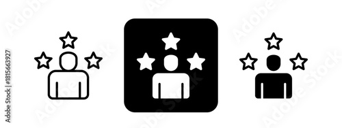 Experience Solid color and black line drawing vector illustration set